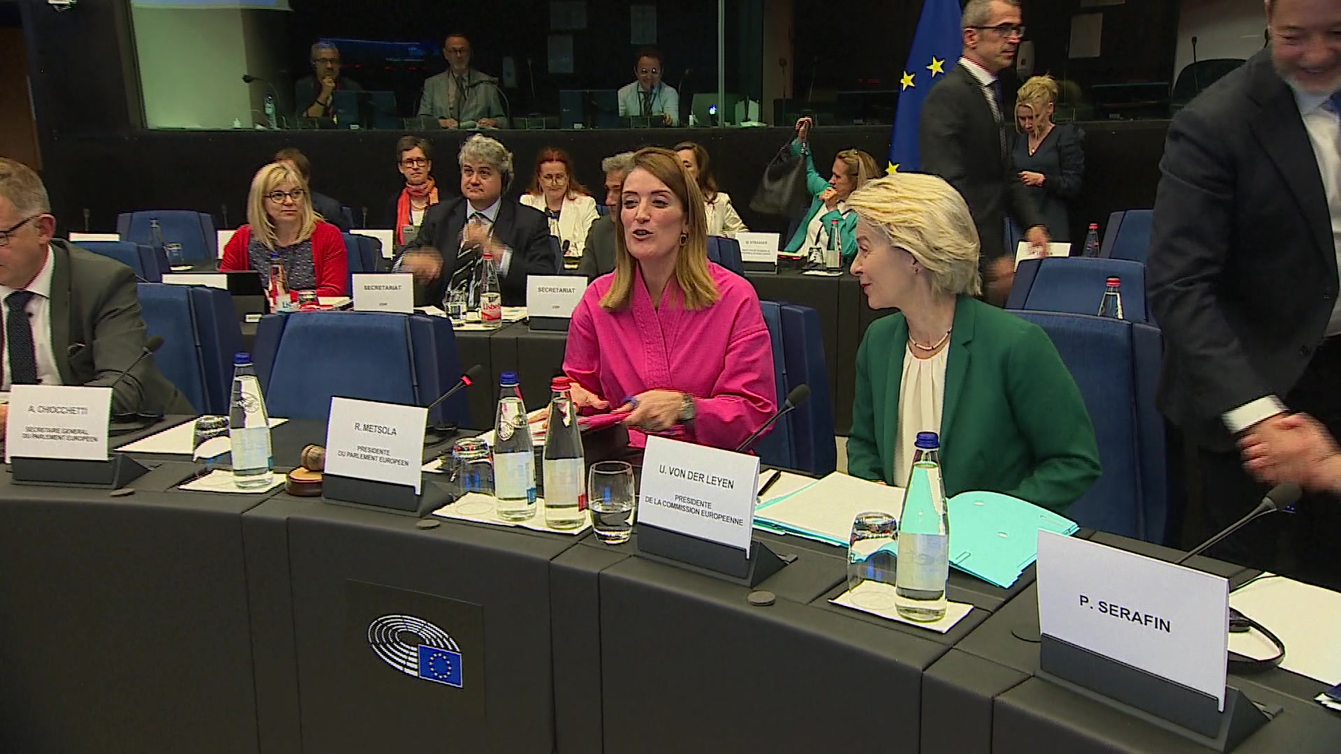 Conference of Presidents (CoP) with the participation of Ursula von der LEYEN, European Commission President on MFF: arrivals and roundtable